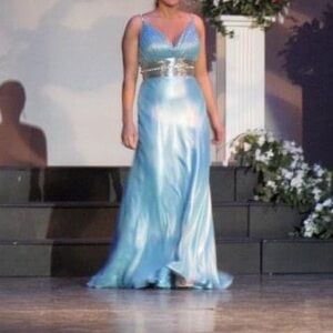 Panoply Baby Blue Beaded Gown